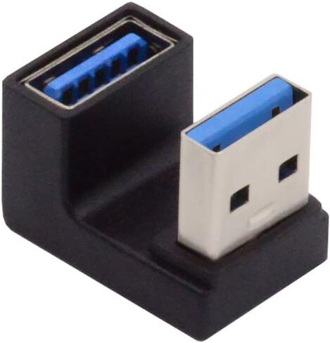 xiwai 90 Degree Left Angled USB3.0 Male to Female Power Data Video Adapter Extender 10Gbps in Saudi Arabia