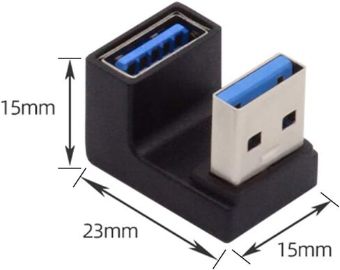 xiwai 90 Degree Left Angled USB3.0 Male to Female Power Data Video Adapter Extender 10Gbps in Saudi Arabia