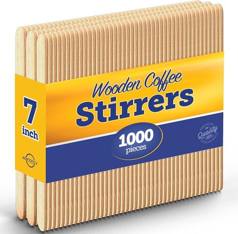 MontoPack Wooden Coffee Stirrers | Bulk Pack of 1000 5.5" Disposable Wood Stir Sticks for Hot or Cold, Beverages & Cocktails | Round Edges, Splinter-free & Food safe, Ideal for Popsicles and Crafts in Saudi Arabia