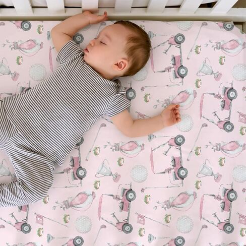 Baby Boys Standard Crib Cover Covering Golf Gear Sport ، ألوان مائية قفازات الكرة القفازات عصا دافئة ملاءمة مرتبة طفل صغير ، ناعمة in Kuwait