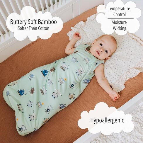 رايون مصنوعة من كيس نوم الطفل الخيزران. SuperSoft يمكن ارتداؤها بطانية 1.0 TOG لمدة 6-18 أشهر Sleepsack. مخلوقات البحر الأزرق in Saudi Arabia