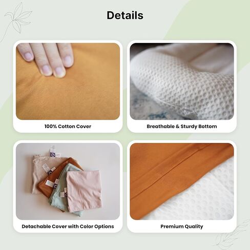 Organic Infant Lounger, Baby Nest for Baby Girls & Boys, Newborn Essentials for Baby 0-12 Months, 100% Cotton, Portable Travel Bed (Golden Brown) in Saudi Arabia