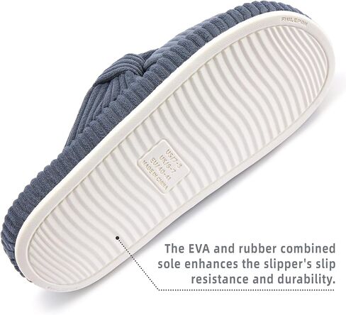 Women's House Slippers Corduroy Indoor Slippers Memory Foam Bedroom Open Toe Slippers Cross Band House Shoes in Kuwait