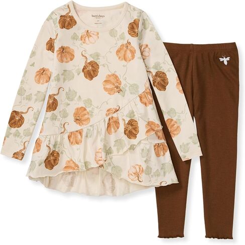 Burt's Bees Baby - Baby Girls Top and Pant Set, Tunic and Leggings Bundle, 100% Organic Cotton in Saudi Arabia