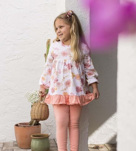 Burt's Bees Baby - Baby Girls Top and Pant Set, Tunic and Leggings Bundle, 100% Organic Cotton in Kuwait