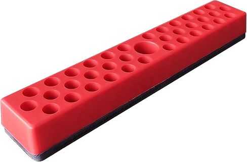 Magnetic Hex Bit Organizer, 2Pcs 74 Holes Bit Holder Sets, 1/4" Drill Hex Bit Storage with Magnet Base, Screwdriver Bit Organizer, Toolbox Organizer, Accessories Storage Grid (Red & Blue) in Saudi Arabia