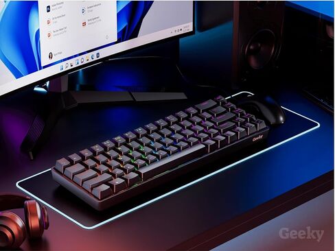 GK65 SE 65% | Mechanical Gaming Keyboard | 68 Keys Multi Color RGB LED Backlit for PC/Mac Gamer | ANSI US American Layout (White, Mechanical Blue) in Saudi Arabia