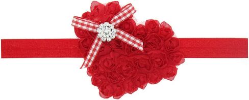 JustMyDress Baby Girls Valentines Headband Heart-Shaped Rose Flower Headwear Hair Band JHV01 (Turban) in Kuwait
