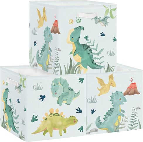 Clastyle Dinosaurs kid Storage Cube Organizer Set Leaf Closet Closeet Cube Storage Bin Toddler Baby Box Box Boys Boys Boys Bask ، Tropical ، 3 PCS in Saudi Arabia