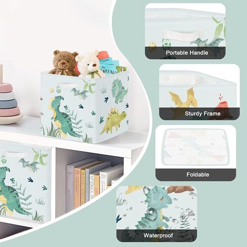 Clastyle Dinosaurs kid Storage Cube Organizer Set Leaf Closet Closeet Cube Storage Bin Toddler Baby Box Box Boys Boys Boys Bask ، Tropical ، 3 PCS in Saudi Arabia