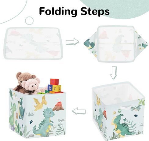 Clastyle Dinosaurs kid Storage Cube Organizer Set Leaf Closet Closeet Cube Storage Bin Toddler Baby Box Box Boys Boys Boys Bask ، Tropical ، 3 PCS in Saudi Arabia