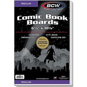 BCW Regular Backing Boards - 2 Pack, 200 ct | 6 7/8 X 10 1/2 Inches, Acid-Free, Comic Collection | Precision Cut for Ultimate Comic Collection Protection | Comic Book Boards for Comic Book Storage