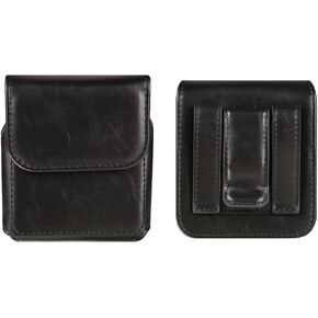 Flip Cell Phone Holster Leather Pouch Belt Clip Case Cover for Samsung Galaxy Z Flip 5G, Z Flip 3 5G, Z Flip 4, Z Flip 5, for Motorola Razr+ 2023, Razr 40 Ultra, Razr 5G, Razr 2022 Belt Holder (Brown)