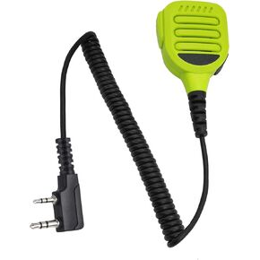 Walkie Talkie 2 Pin Shoulder Mic Black Lapel Microphone Remote Speaker for Retevis h777s retc 15,for Baofeng bf-f8hp uv-5r uv-17r,for Kenwood tk-2180 nx3200 nx1300 tk3160 tk2312 (Green)