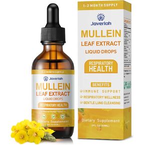 2 Pack Mullein Drops for lungs Cleanse with Cordyceps, marshmallow root & Licorice Root Extract, Respiratory Herbal Supplement with Mullein Leaf extract for Immune Support & Bronchial Cleanse, 4 Fl Oz