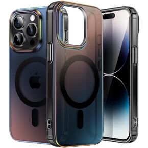 JETech Iridescent Case for iPhone 14 Pro 6.1-Inch Compatible with MagSafe, Cute Unique and Aesthetic Design, Colorful Fluorescent Translucent Back Shockproof Phone Cover (Iridescent)