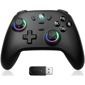 ECHTPower Wireless PC Gaming Controller - Hall Effect Joystick, 2.4G & Wired 1000Hz Polling Rate, 800mAh Battery, Adjustable Turbo/Vibration - for PC/Switch/iOS/Android