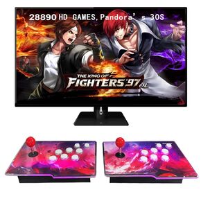 【28000 Games in 1】 3D Pandora's Box Console, Separate 2 in 1 Classic Arcade Game Console, Support PC, Projector, TV, 4 Players, 1280X720 Full HD,Search/Hide/Save/Load/Pause Games, Favorite List