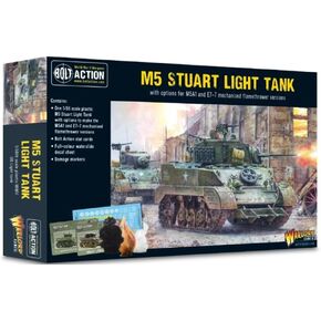 US Army M5 Stuart - 1:56 / 28mm Plastic Scale Model Tank for Bolt Action by Warlord Games - Highly Detailed World War 2 Miniatures