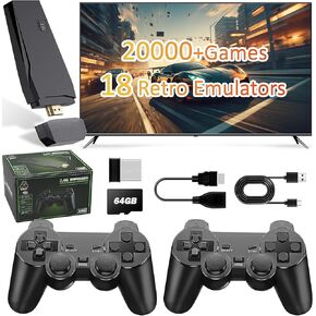 Retro Handheld Game Console, Retro Game Stick 4k HDMI Output with Built-in 20,000+ Games, Plug and Play Video Games for TV, Dual 2.4G Wireless Controllers