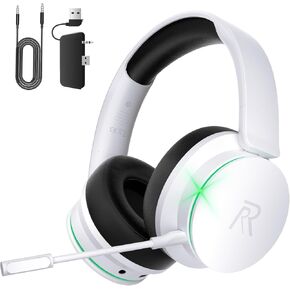 RYR Wireless Gaming Headset for Xbox Series X|S, Xbox One, PS5, PS4, Mac, Bluetooth 5.3, 3D Surround Sound, Rotatable Earmuffs, Gaming Headphones with Noise Canceling Microphones-Blackgreen