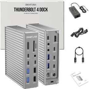 Thunderbolt 4 Dock - Dual Monitor 21 Ports USB C Docking Station with 1 HDMI+PD 20W+9 USB C/A +Ethernet+Audio- 40Gbps, 150W Charging, 8K/4K Displays - for MacBook/Dell/HP/Lenovo ThinkPad/Surface