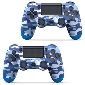 AROEVEIB for PS4 Controller 2 Pack, Wireless Game Controller with Dual Vibration/Motion Sensor/Screenshot/3.5mm Audio Jack, with 2 USB Cable