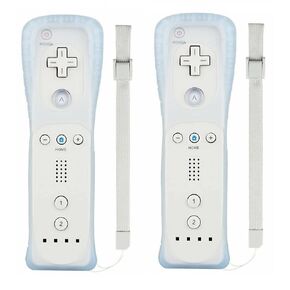 YUDEG Wii Controllers 2 Pack, Replacement for Wii Remote Controllers with Silicon Case and Strap