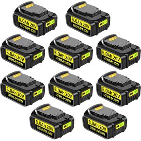 2 Pack 20V 8.0Ah Battery Replacement for Dewalt 20V Battery Compatible with Dewalt Battery 20V DCB200 DCB203 DCB204 DCB206 DCB202 DCB210 Cordless Tools with LED Indicator (2pcs-2)