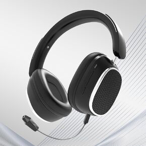 IHAO Premium اللاسلكي Bluetooth 5.3 سماعات الرأس الزائدة مع الإلغاء النشط للضوضاء القابلة للطي قابلة للطي للتصميم راحة خفيفة الوزن التوصيل المزدوج وتوصيل الجهاز القابل للفصل MIC-M12 أبيض