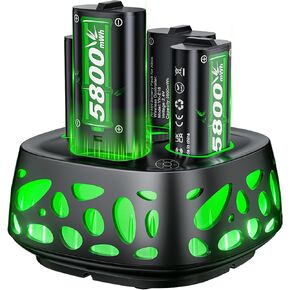 Rechargeable Battery Pack for Xbox with Charger, 4x5800mWh Fast Charging Rechargeable Battery Packs for Xbox Controller Batteries for XboxOne Series X|S,One S/X/Elite Controllers