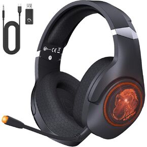 Wireless Gaming Headset for PS5/PC/Switch - 2.4GHz Ultra-Low Latency, 3D Surround Sound | 40Hr Playtime, Detachable Mic & Dual Connectivity - Wireless Gaming Headphones for PC, Phone, Laptop, Mac