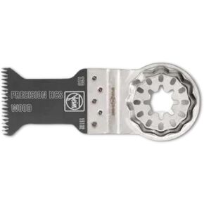 Fein Starlock E-Cut Precision Saw Blade - Precision Cutting for Wood, Drywall & Soft Plastics, Double-Row Japanese Teeth, Narrow Waisted, 1-3/8" Width, 2" Length - 63502126260