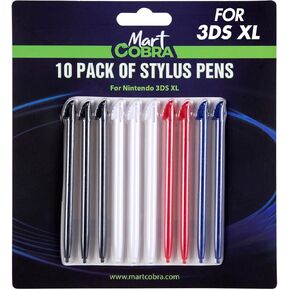 Mart Cobra New Nintendo 3DS XL Stylus 10 Pack - New 3DS XL Accessories - 10 Colorful Small Stylist Pencils - Compatible with Original New 3DS XL Games