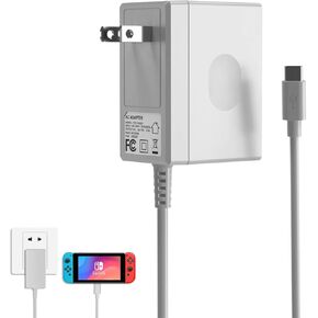 YCCSKY Charger for Nintendo Switch,AC Adapter for N-intendo S-with - Fast Travel Wall Charger with 5FT USB C Cable 15V/2.6A Power Supply for Nintendo Switch Supports TV Mode and Dock Station (Black)