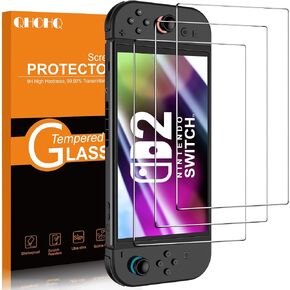 QHOHQ Screen Protector for Nintendo Switch 2 [7.9 Inch] Model 2025, [Military Grade Shatterproof], Top 9H+ Tempered Glass, HD Clear, Full Coverage, Ultra Durable [3 Pack]