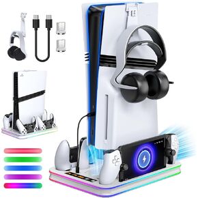 FYOUNG Cooling Stand for PS5 Console and Ps Portal-White