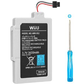 Battery for Wii U Gamepad, 3600mah High Capacity Replacement Rechargeable Battery Pack for Nintendo Wii U Gamepad WUP-010/ WUP-012 with Tool