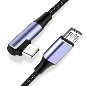 3FT Micro USB to USB-C Cable, Type C to USB Micro B Charger Cord Support OTG Charge & Sync Nylon Charging Cable Compatible with Old Micro USB Devices S7 S6, J7, Kindle, PS4, Android Phone