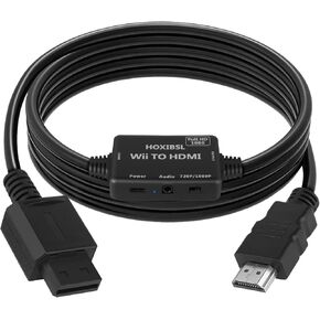 Wii to HDMI Converter Cable Adapter,720P/1080P Switch,with 3.5mm Audio Jack,Improve Image Quality and Resolution,Supports All Display Modes,Compatible with Wii,U,HDTV, Monitor （6.56FT）