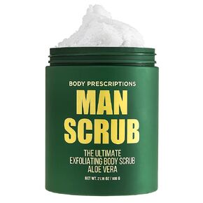 Body Prescriptions Men’s Exfoliating Body Scrub – Ultimate Skin Cleansing Wash in Jar with Twist-Top Lid, For All Skin Types, 21 Ounce (Pack of 4), Mahogany