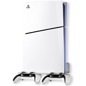 PS5 Wall Mount Aluminum Alloy Compatible with All PS5 Generations Holds Two Controllers Unimpeded Heat Dissipation Ps5 Accessories Universal for Living Room and Bedroom