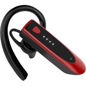 Bluetooth Earpiece, Wireless Handsfree with Microphone, 20Hrs Call Time Bluetooth 5.4 Headset, 180 Hrs Standby Time Headset for Business/Trucker/Driver, Bright Black