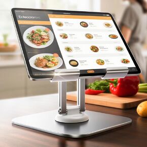 LISEN for iPad Stand for Desk【360° Adjustable】 Tablet Stand Holder All Metal iPad Holder Desk Organizers and Accessories for Women Men Fits 4-12.9" Table Mount/Monitor/Switch/iPhone/Kindle,Silver