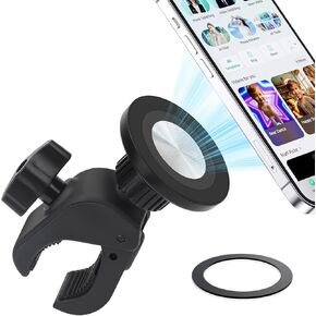 EEEKit Bike Phone Holder, Magnetic Motorcycle Handlebar Phone Mount for iPhone Magsafe and All Smartphones, for Stationary Exercise Bike Treadmill Gym Fitness Equipment