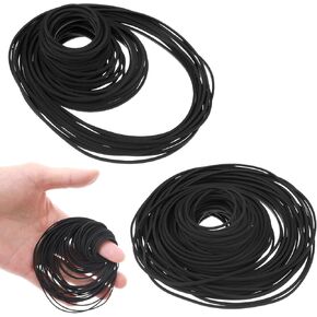 150pcs Turntable Belt, Black Rubber Cassette Belts, Record Player Belt Replacement 40-135mm, Repair and Maintenance Hybrid Flat Cassette VCR Belts, for DVD CD LD VCR Repeater Drive 1mm Width