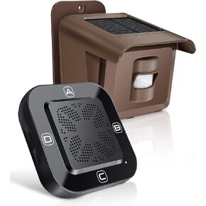 Woinnmm Solar Wireless Driveway Alarm 1/2 Mile Long Range, Driveway Alarms Wireless Outdoor Weatherproof-Motion Sensor&Detector,Driveway Alert System for Monitor & Protect Inside and Outside Property
