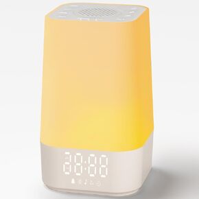 4-in-1 White Noise Sound Machine with Breathing Night Light & Alarm Clock, 30 Soothing Sounds, Gentle Wake Up Light, Dimmable Alarm Clocks for Bedrooms, Sound Machine for Sleep, Adults & Kids