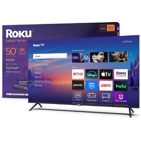Roku Smart TV 2025 – 50-Inch Select Series, 4K HDR TV – RokuTV with Enhanced Voice Remote – Flat Screen LED Television with Wi-Fi for Streaming Live Local News, Sports, Family Entertainment