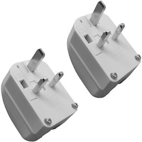 (2 Pack) DIY REWIRABLE 3-PINS UK PLUP 13A 250V SOCKET SOCKETICAL SILERALL CONNECT AC محول الطاقة القابل للفصل ، قابس الأسلاك القابل للإزالة من المملكة المتحدة DIY 3-PIN (أبيض 2-عبوة)
